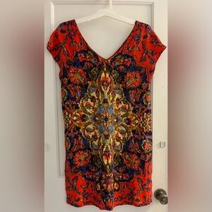 Anthropologie Maeve Watercolor Medallion Shift Dress
